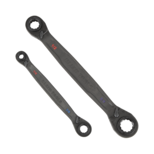 Juego de 2 llaves Estriadas de Matraca 4 en 1 con 8 Medidas Inglesas 1/2-5/8", 3/4-9/16", 1/4-3/8", 7/16-5/16" - Imagen 2