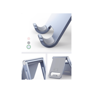 Soporte para Teléfono Celular de Aluminio / Angulo Ajustable / Amplia Compatibilidad con dispositivos de 4.7'' a 7.9'' / Antideslizante / Antiarañazos / Plegable / Color Azul - Imagen 2