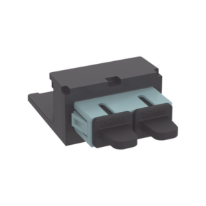 Módulo Acoplador SC Duplex, para Fibra Óptica Multimodo OM3/OM4, Tipo Mini-Com, Color Aqua