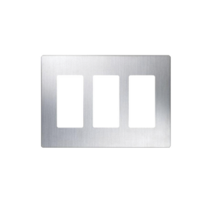 Placa de pared 3 espacio, para atenuador (dimmer), switch ó control remoto PICO inalámbrico.