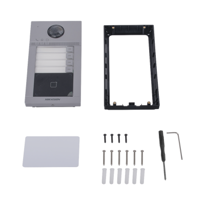 Videoportero IP 2 Megapixel / Llamada y Apertura Remota desde App Hik-Connect / PoE / Exterior IP65 + Antivandalico IK08 / 4 Departamento / Apertura con Tarjeta / Soporta 2 Puertas y hasta 6 Monitores - Imagen 5