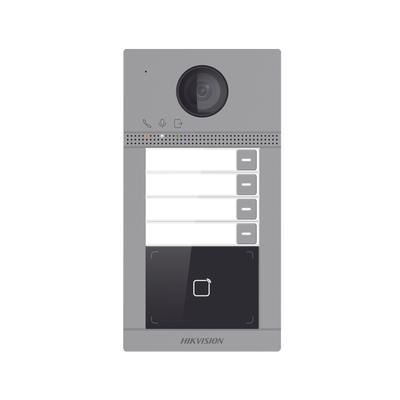Videoportero IP 2 Megapixel / Llamada y Apertura Remota desde App Hik-Connect / PoE / Exterior IP65 + Antivandalico IK08 / 4 Departamento / Apertura con Tarjeta / Soporta 2 Puertas y hasta 6 Monitores - Imagen 2