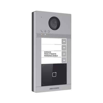 Videoportero IP 2 Megapixel / Llamada y Apertura Remota desde App Hik-Connect / PoE / Exterior IP65 + Antivandalico IK08 / 4 Departamento / Apertura con Tarjeta / Soporta 2 Puertas y hasta 6 Monitores - Imagen 3