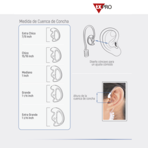 Auricular de oido abierto transparente hipoalergenico mediano - Imagen 2