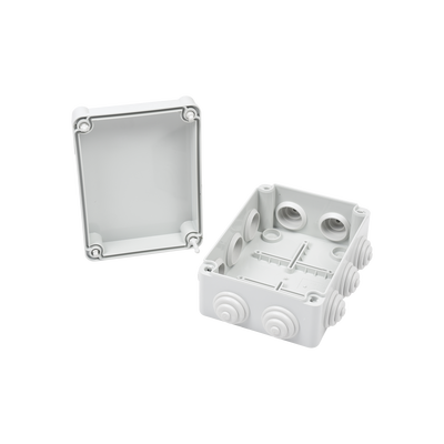 Caja de derivación de PVC Auto-Extinguible con 10 entradas, tapa y tornillo de media vuelta de 1/4", 150x110x70 mm (5.9 x 4.3 x 2.7 in), Para Exterior (IP55) - Imagen 2