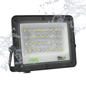 Reflector Tipo Lupa 30 W / Flujo luminoso 3 000 lm / 110 - 240 Vca~ 60Hz /  Dimensiones 150 x 125 x 22 mm / Uso en exterior IP66.