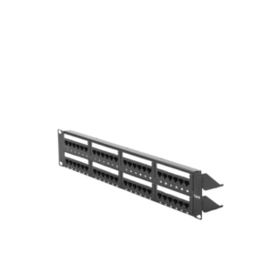 Panel de parcheo de impacto (110) UTP de 48 puertos Cat6, 19in, 2U, con barra para organizar cable