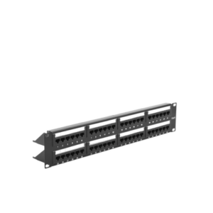Panel de parcheo de impacto (110) UTP de 48 puertos Cat6, 19in, 2U, con barra para organizar cable - Imagen 2