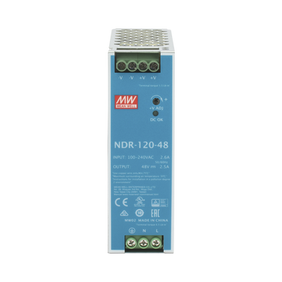 Fuente de poder industrial de 120 W, salida 48 Vcc, entrada 90~264 VCA, para montaje en riel DIN, - Imagen 2