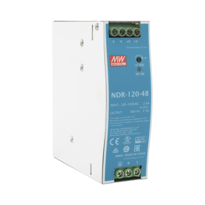 Fuente de poder industrial de 120 W, salida 48 Vcc, entrada 90~264 VCA, para montaje en riel DIN, - Imagen 3