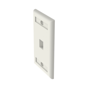 Placa de Pared Vertical, Salida Para 1 Puerto Keystone, Con Espacios Para Etiquetas, Color Blanco Mate - Imagen 2