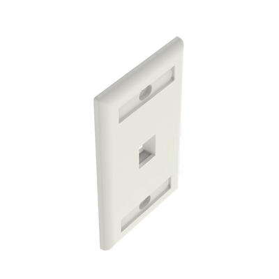 Placa de Pared Vertical, Salida Para 1 Puerto Keystone, Con Espacios Para Etiquetas, Color Blanco - Imagen 2