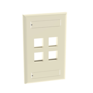 Placa de Pared Vertical, Salida Para 4 Puertos Keystone, Con Espacios Para Etiquetas, Color Marfil - Imagen 2