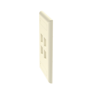 Placa de Pared Vertical, Salida Para 4 Puertos Keystone, Con Espacios Para Etiquetas, Color Marfil - Imagen 3