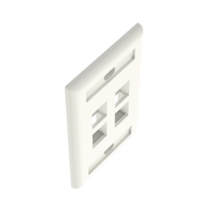 Placa de Pared Vertical, Salida Para 4 Puertos Keystone, Con Espacios Para Etiquetas, Color Banco Mate - Imagen 4