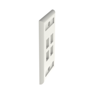Placa de Pared Vertical, Salida Para 4 Puertos Keystone, Con Espacios Para Etiquetas, Color Banco Mate - Imagen 2