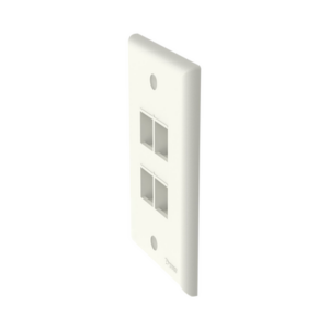 Placa de Pared Vertical, Salida Para 4 Puertos Keystone, Color Blanco Mate - Imagen 2