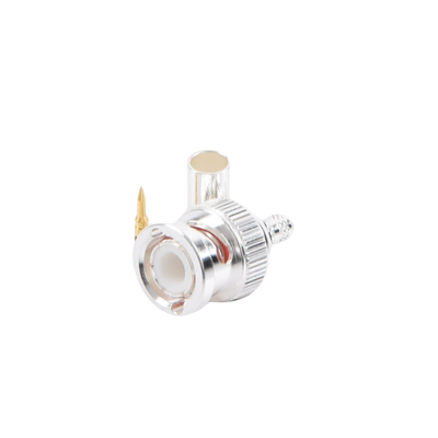 Conector BNC Macho de Anillo Plegable para Cable LMR-195, RG-58/U, RG-142/U, Plata/Oro/Teflón. - Imagen 3
