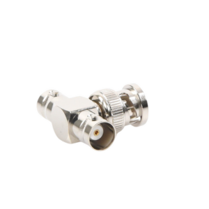 Adaptador en T para 50 Ohm de BNC Macho a Doble BNC Hembra, Maquinado, Níquel/ Oro/ Teflón. - Imagen 2