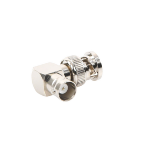 Adaptador en Ángulo Recto, de Conector BNC Macho a BNC Hembra, 50 Ohm (Monitor), Níquel/ Plata/ Teflón. - Imagen 2