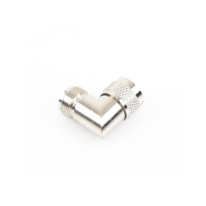 Adaptador en Ángulo Recto, de Conector UHF Macho (PL-259) a UHF Hembra (SO-239), Níquel/ Oro/ Delrin. - Imagen 4