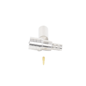 Conector QMA (Quick Mate) Macho, Anillo Plegable para RG-8/X, LMR-240, Bronce Blanco/Oro/Teflón. - Imagen 2