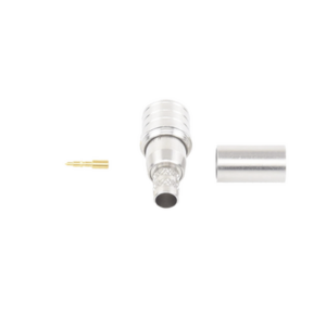 Conector QMA (Quick Mate) Macho, Anillo Plegable para RG-8/X, LMR-240, Bronce Blanco/Oro/Teflón. - Imagen 3