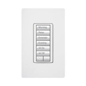 (RadioRA2) Teclado Seetouch Hibrido 6 botones, 2 botones subir/bajar, programe escenas diferentes en cada botón,puede instalarse en un interruptor de luz.
