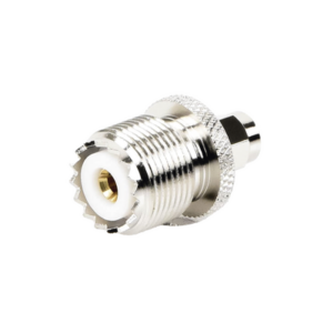 Adaptador en Línea, de Conector SMA Macho a UHF Hembra (SO-239), Níquel/ Oro/ Teflón.