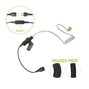 Auricular de tubo acústico transparente con cable de fibra tranzada con conector SNAP tipo MIRAGE. Requiere micrófono de solapa de 1 o 2 hilos de la Serie SNAP. - Imagen 2