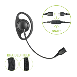 Auriculares con aro en forma de "D" con cable de fibra trenzada y conector SNAP. Requiere micrófono de solapa de 1 o 2 hilos de la Serie SNAP. - Imagen 2
