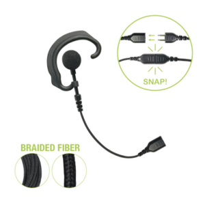 Auricular de gancho para el oído (RESPONDER) con cable de fibra trenzada y conector SNAP. Requiere micrófono de solapa de 1 o 2 hilos de la Serie SNAP. - Imagen 2
