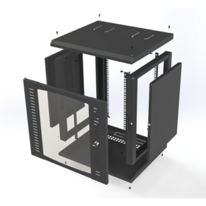 Gabinete para Montaje en Pared Cuerpo Fijo, con 12 Unidades de Rack, de 19in, Puerta de Cristal Templado, Fabricado en Acero - Imagen 7