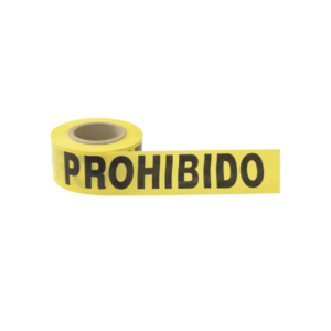 Cinta para barricada "PROHIBIDO EL PASO" de 100 m y ancho de 3".