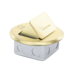 Mini caja de piso redonda para datos o conectores tipo Keystone, color bronce (3 contactos) (11000-12102) - Imagen 3