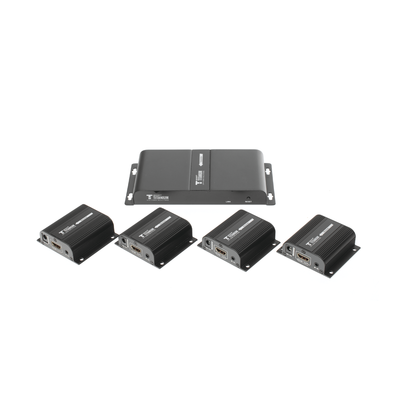 Kit Divisor y Extensor HDMI (Extender Splitter) / Divide 1 Fuente HDMI a 4 Pantallas / Extiende la señal HDMI hasta 40 m / Resolución 1080P @ 60 Hz / Cat 6/6a/7 / Cero Latencia / Salida Loop en el Tx / IR / Alimente solo el Tx (PoC). - Imagen 4